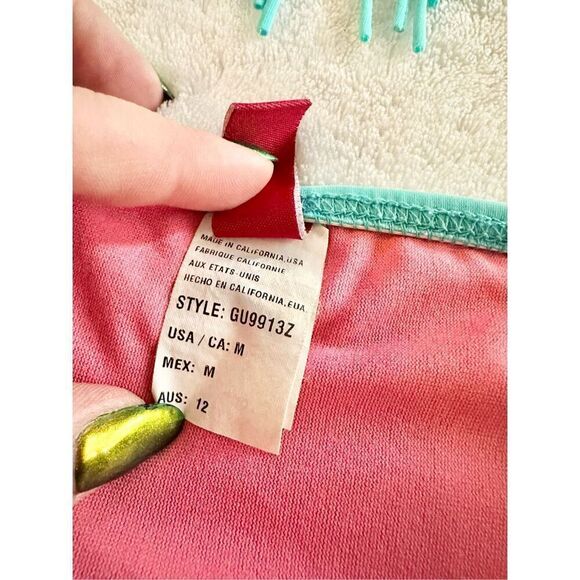 GUESS VINTAGE - Bright blue Y2K USA fringe bikini set size M - Picture 4 of 6